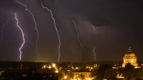 The National Weather Service said there’s a chance of more thunderstorms Sunday afternoon and evening. (WFIU/WTIU News)