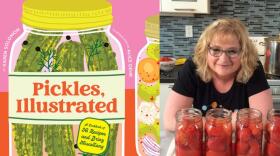 The cover of "Pickles, Illustrated" and author Karen Solomon. (Courtesy of Alice Oeh and Karen Solomon)