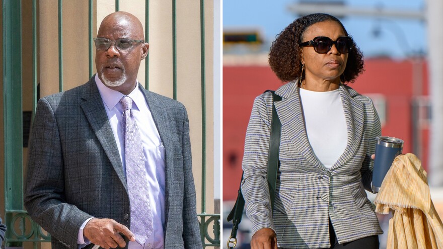Former Virgin Islands Housing Finance Authority Chief Operating Officer Darin Richardson, left, was released from federal custody Monday pending appeal, while former Office of Management and Budget Director Jenifer O’Neal entered the custody of the Federal Bureau of Prisons.