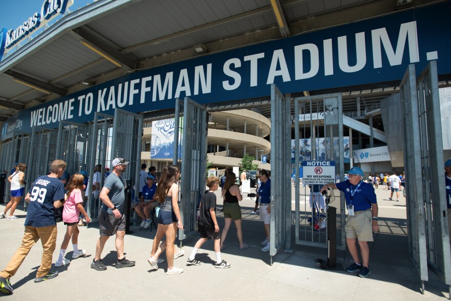 Royals fans enter Kauffman Stadium on June 13, 2024