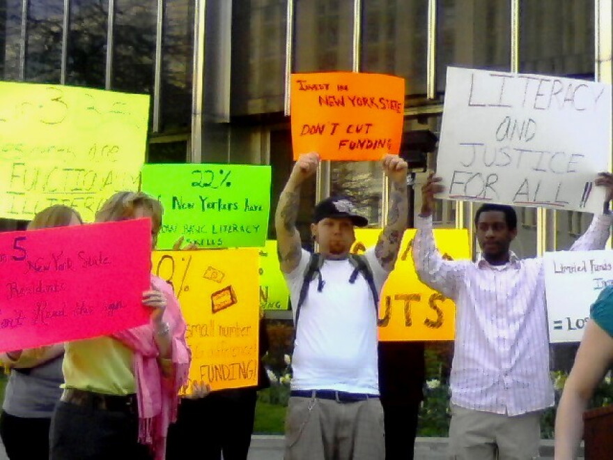 Literacy Volunteers protest proposed state cuts
