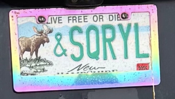 This vanity plate references the television series "The Adventures of Rocky and Bullwinkle and Friends."