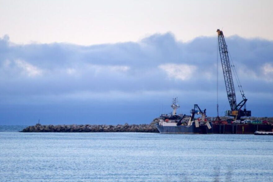 The Northwest Explorer docks at the Port of Nome's causeway, Sept. 8, 2026.