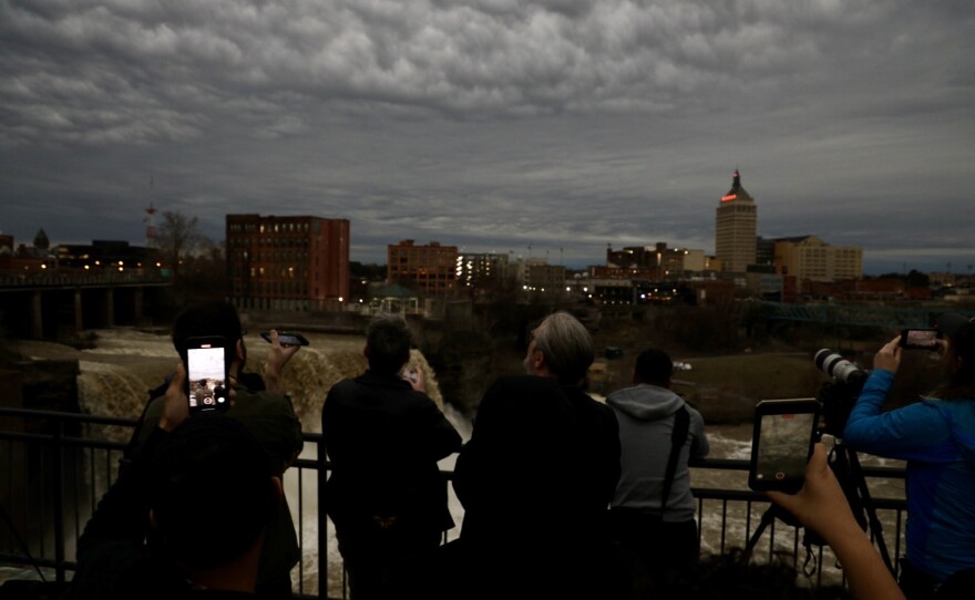 A scene from totality at High Falls.