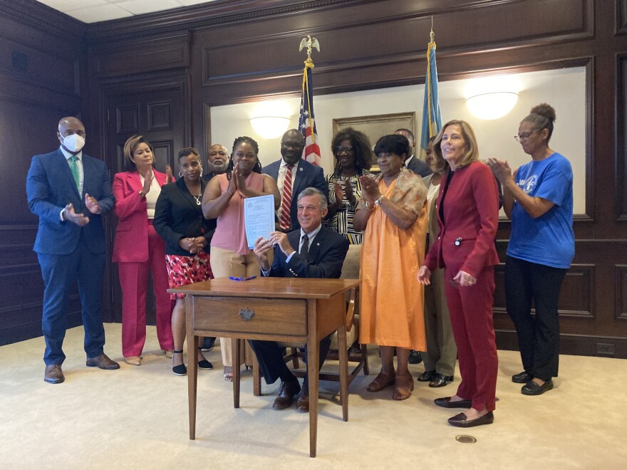 Gov. Carney signs HB 375 establishing the Racial Equity Consortium at Delaware State University.