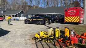 Fire and emergency crews set up operations at 17 Cherry Plain Square, a restaurant in Berlin, New York near the Massachusetts border.