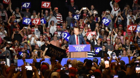 President-elect Donald Trump spoke at a campaign rally at the Grand Sierra Resort in Reno, Nevada, on October 11, 2024.