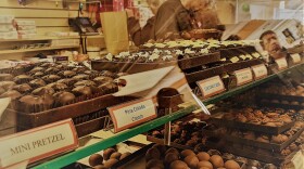 The candy counter at Rheb's. You'll take a number, deli-style. And you'll wait. But it will be worth it. (photo credit: Aaron Henkin)
