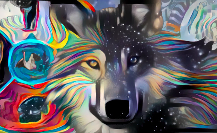 One of the concept paintings submitted by Colorado-based artist Bobby Lopez. He was selected by the Traverse City Arts Commission to honor Anishinabek culture in the Clinch Park tunnel mural.