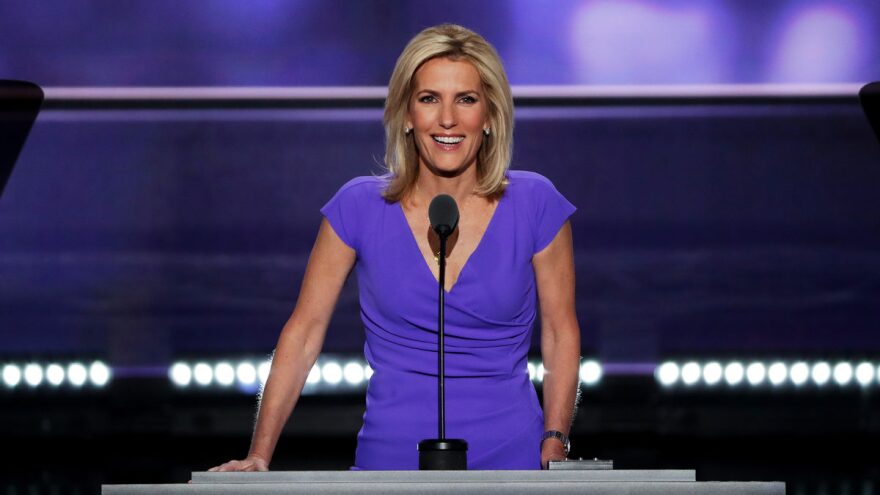 Fox News host Laura Ingraham delivers a speech 2016 Republican National Convention. Several advertisers are backing away from her show.