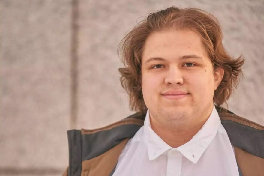 Graham Granger, University of Alaska Fairbanks student, stands outside of the Rabinowitz Courthouse in Fairbanks, Alaska after his arraignment on Jan. 20, 2026.