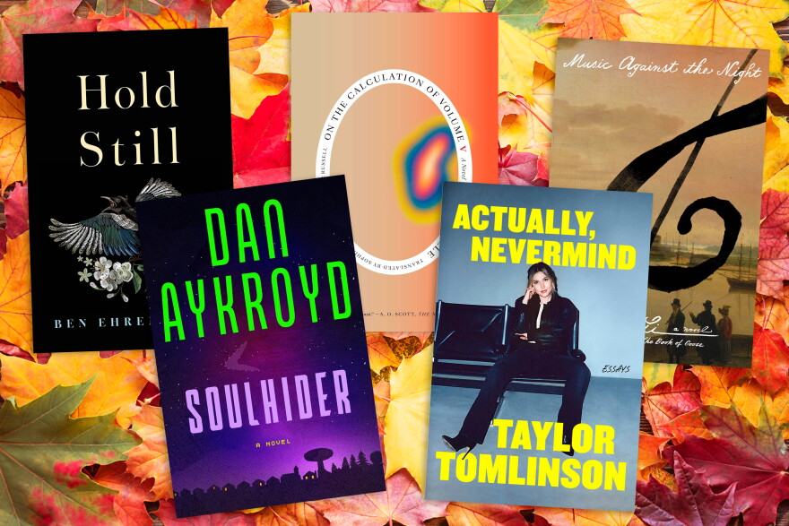 Critic Mark Athitakis' fall 2026 book picks include “Hold Still” by Ben Ehrenreich, “On the Calculation of Volume” by Solvej Balle, “Music Against the Night” by Yiyun Li, “Soulhider” by Dan Aykroyd and “Actually, Nevermind” by Taylor Tomlinson.