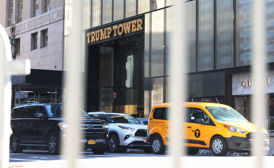 Trump Tower is seen ahead of Former President Donald Trump's arrival on Monday in New York City. 