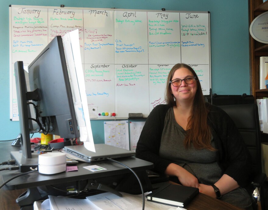 Seldovia City Manager Heidi Geagel sits in her office on Thursday, June 12, 2025 in Seldovia, Alaska.