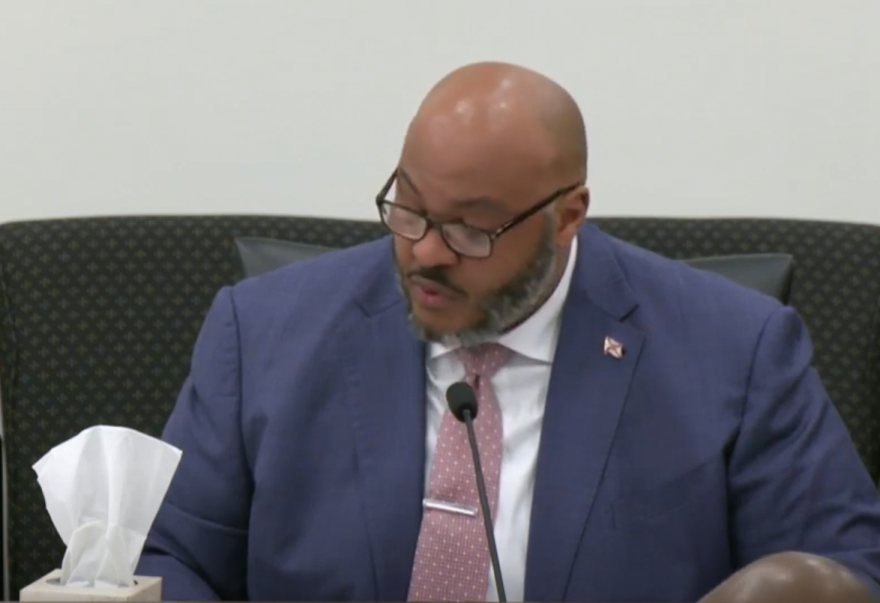 State Sen. Corey Simon presented the Alzheimer’s Disease Awareness Initiative to the Senate Committee on Fiscal Police Tuesday.