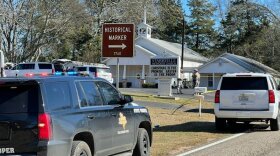 The Smith County Sheriff's Office investigates a fatal shooting incident at the Starrville Methodist Church  on Sunday morning, Jan. 3, 2021. A suspect who fled has been arrested, said the sheriff’s office. 