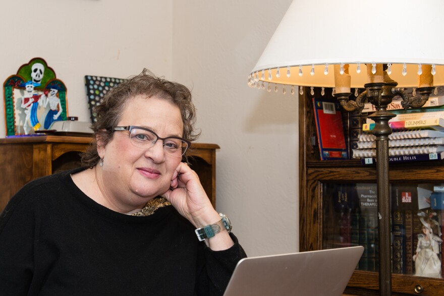 Psychologist Melinda Ginne, 65, at her house in Oakland, California on May 26, 2015. 