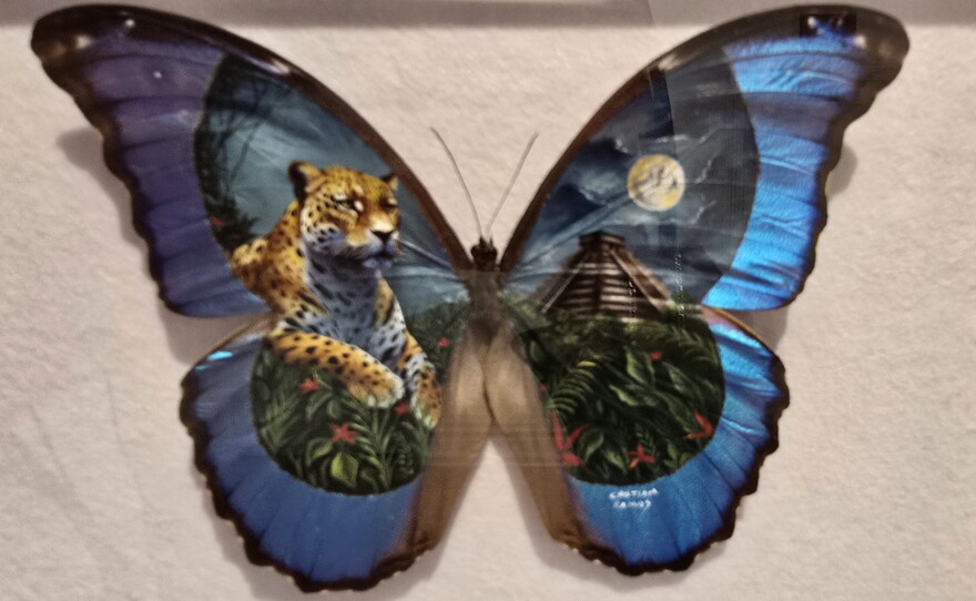 Christian Ramos creates detailed images from Mexico's history on the wings of butterflies. His work is on display at CityArts Orlando 17th Annual Día de los Muertos & Monster Party on Thursday, October 15, 2026.