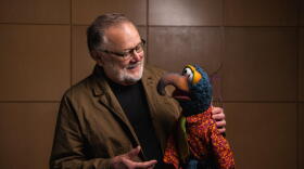 Dave Goelz with Gonzo, the muppet he played. (Courtesy of Derek Lee/Disney)