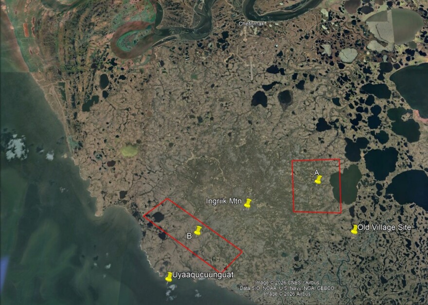 Kipnuk leadership is looking at two sites for relocation, both between the village and Chefornak,