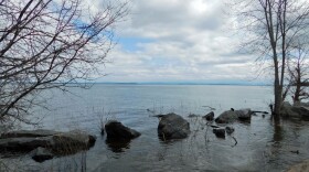 High Lake Champlain water levels at Ausable Point State Park, May 2019