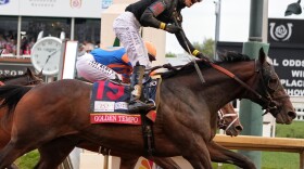 Golden Tempo (19) ridden by Jose L. Ortiz wins the 152nd running of the Kentucky Derby horse race at Churchill Downs, Saturday, May 2, 2026, in Louisville, Ky.