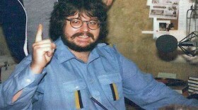 Geoff Nimmo in the WSAI-FM studio in the late 1970s.