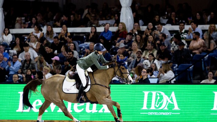 Lillie Keenan, a premier American show jumping rider currently competing at the 2026 Winter Equestrian Festival (WEF)