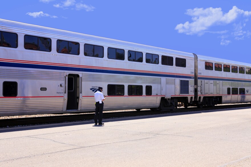 Amtrak train service at Tucson station AZ.