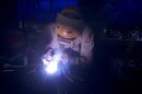 A person welding something