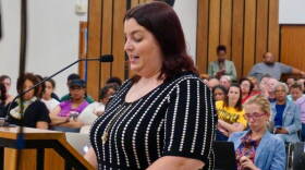 Teacher Tina Ahlgren spoke to the Indianapolis Public Schools Board in June about the importance of making the high school closing process easier for teachers.