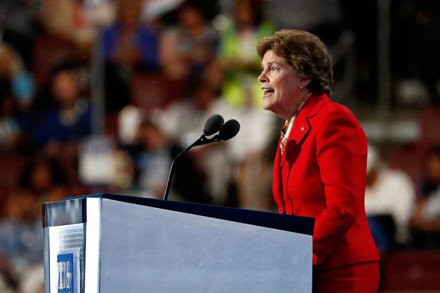 "The projection from the secretary of state in New Hampshire is that we were going to have a record turnout here even higher than 2016 when we had primary fights on both sides of the ticket," Sen. Shaheen tells host Robin Young. "I think that means that Democratic voters are very excited here." (Aaron P. Bernstein/Getty Images)