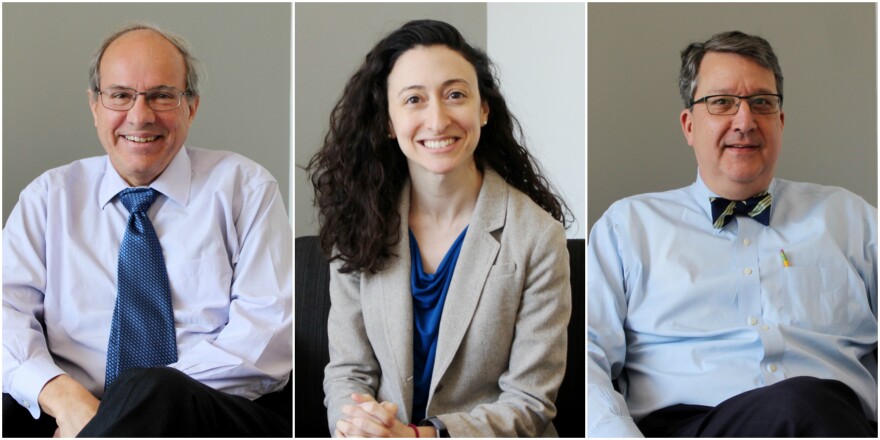 Legal experts (from left) William Freivogel, Rachel Sachs and Mark Smith comprised this month's panel.