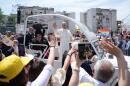 Pope Leo XIV leaves Calipari Square at the end of his pastoral visit in Acerra, near Naples, Italy, Saturday, May 23, 2026. (Andrew Medichini/AP)