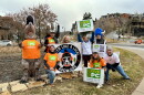 Photo of KPCW staff honk and wave during Live PC Give PC 2024
