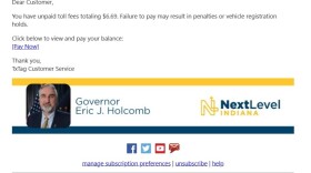 One of the versions of the email appeared to come from former Governor Eric Holcomb.