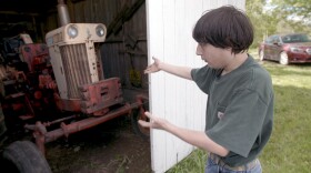 Chris Dible presents a vintage Case tractor at Dible Brothers' Farm in Sunbury, Ohio.