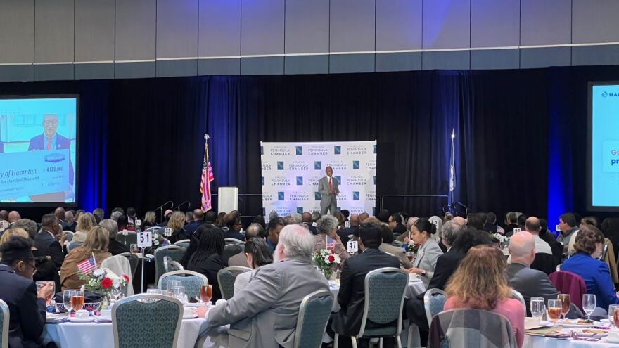 Mayor Donnie Tuck delivers Hampton’s 2023 State of the City. (Image: Laura Philion)