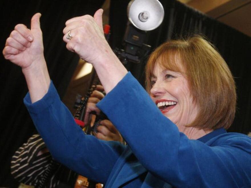 Sharron Angle celebrating her win against fellow Republican Sue Lowden in 2010. The win pitted her against Sen. Harry Reid in a senate race she ultimately lost.