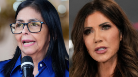 'Terrific' Tandem: Acting Venezuelan President Delcy Rodríguez (left) at the Miraflores presidential palace in Caracas on Jan. 14, 2026, and Homeland Security Secretary Kristi Noem in Washington D.C. on Jan. 24, 2026.