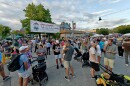taste of Bloomington sign and crowd 