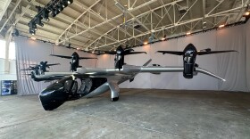 Views of Archer’s Midnight eVTOL on display in Coconut Grove on Tuesday. (Refresh Miami)