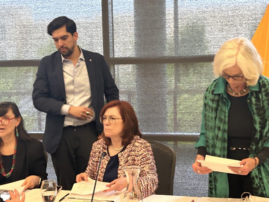University of New Mexico President Garnett Stokes explained why she had campus and State Police clear a pro-Palestinian encampment and took public comment about the decision at the Board of Regents meeting on May 16, 2024.