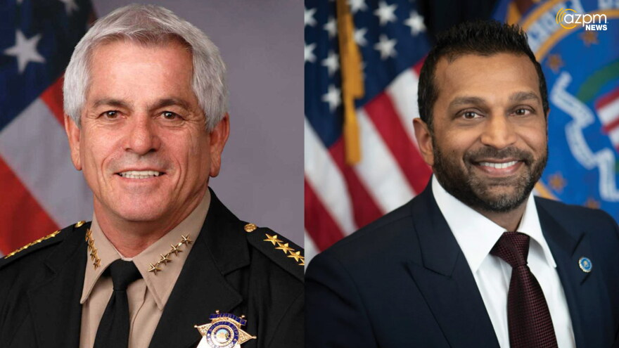 Pima Sheriff Chris Nanos and FBI Director Kash Patel