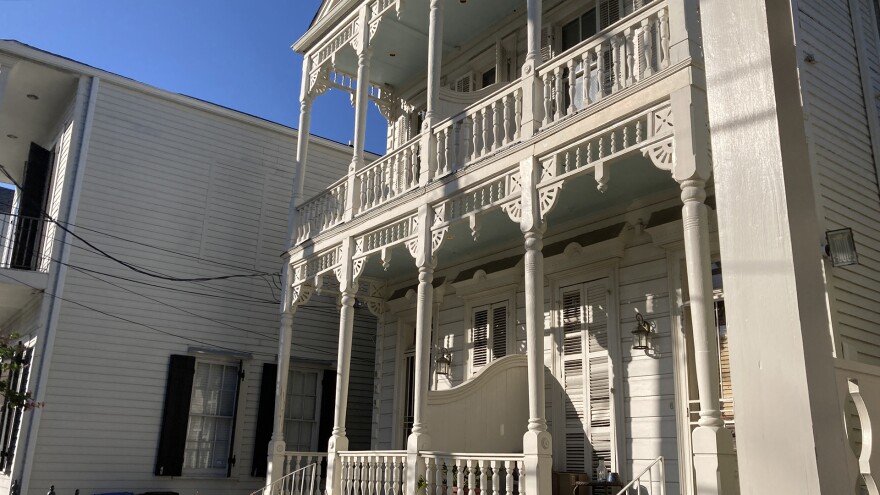 Melissa Vegas shares an apartment building split into four units off Magazine Street in New Orleans, Louisiana. 