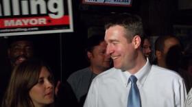 Dayne Walling celebrating a primary victory in August