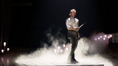 Jeffrey C. Hawkins takes center stage in the title role for Great Lakes Theater's production of "Macbeth" at the Hanna Theatre through April 4.