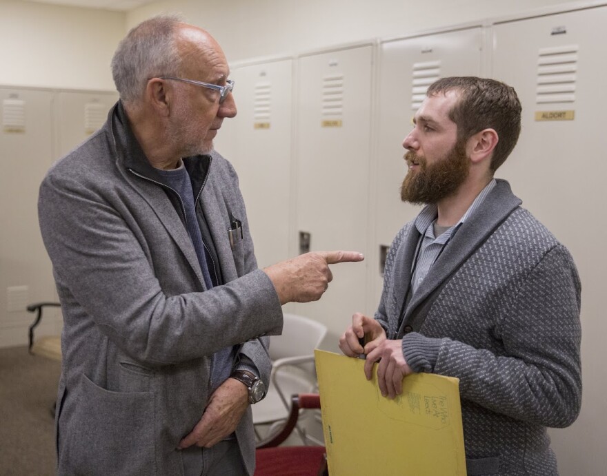 WAMC's Ian Pickus with The Who's Pete Townshend at Tanglewood in 2017.