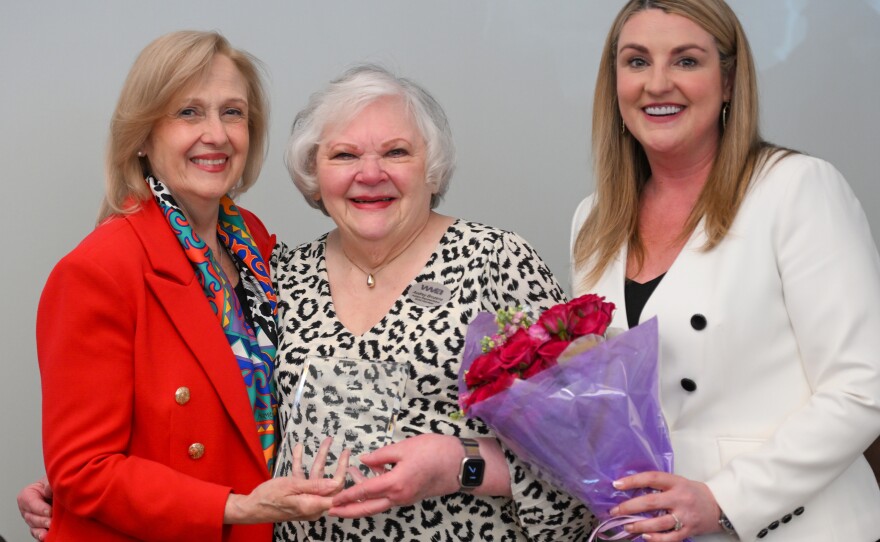 PBS President Paula Kerger, left, Audrey Brozena, longtime WVIA volunteer, and WVIA President and CEO Carla McCabe.