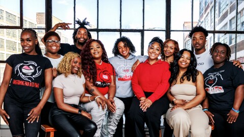 Detroit Heals Detroit leadership team. Pictured (left to right) Mercedes Luscious, Perriel Pace, Brianna Donald (bottom left) Kandise Hooks, Aalillian Jones, Shardae Bagwell, Shimira Jeffries, Cam Hollenquest , Ayme Head.